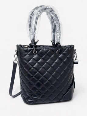 Black Quilted Tote Bag